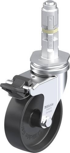 Blickle LRA-POA 75G-FI-E02 Lenkrolle mit Feststeller in Schwarz und Silber, Rad-Durchmesser: 75 mm, Tragfähigkeit: 75 kg - Bild 1
