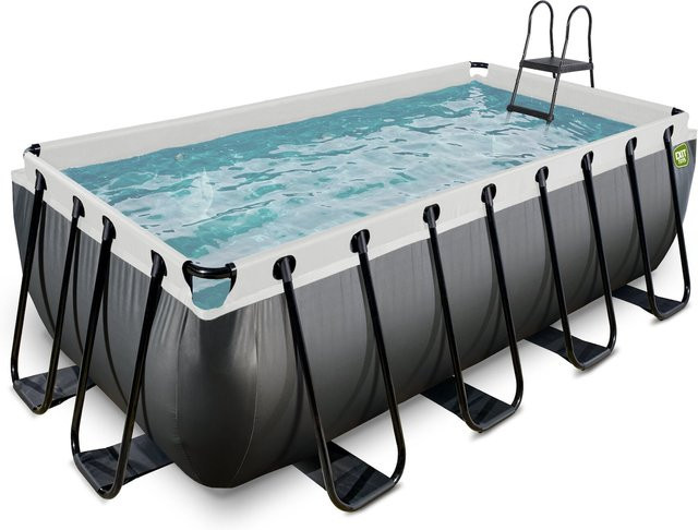 EXIT Black Leather Pool in Schwarz mit Sandfilterpumpe, B/T/H: 400 x 200 x 122 cm - Bild 1