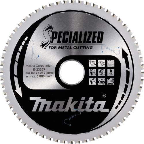 Makita Kreissägeblatt für Metall, Silber, Durchmesser: 185 mm, Bohrung: 30 mm, Zähneanzahl: 65 - Bild 1