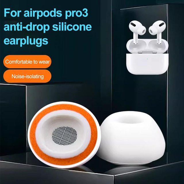 2 Stück Silikonschaum-Ohrpolster in Weiß als Ersatzzubehör für Apple AirPods Pro 3 In-Ear Bluetooth Kopfhörer - Bild 1