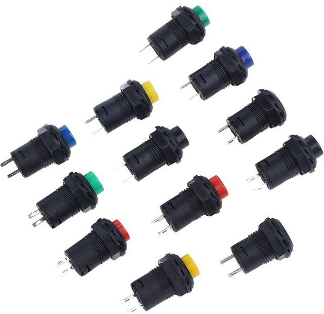 10 Stück ESHYLALA DS-428/427 Momentary Druckschalter Selbstsichernd 12mm OFF-ON 1,5A/250VAC - Bild 1