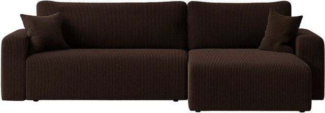 Inter Trading Ecksofa Austin mit Schlaffunktion in Braun Cord, B/T: 244 x 145 cm - Bild 2