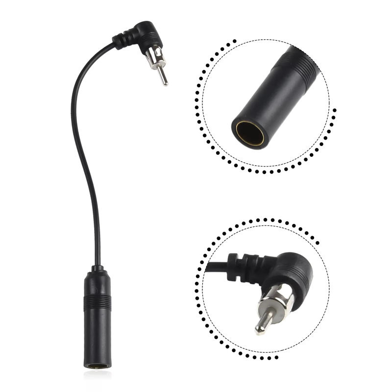 QXNY Stereo-Audio-Radioantennenadapter AM/FM Radioantennenverlängerung Universal-Winkelantenne Stecker-Buchse-Kabel in Schwarz - Bild 3