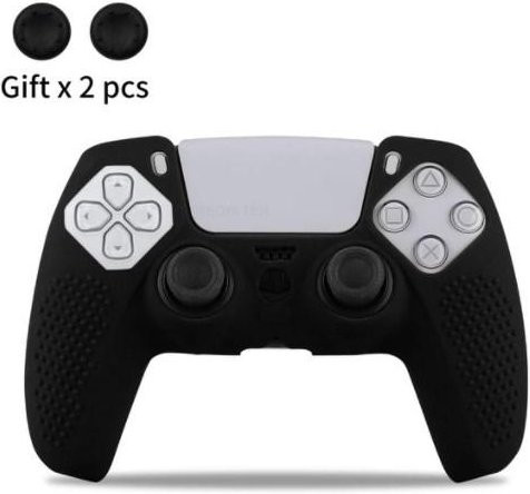 Sony Silikon Schutzhülle für DualSense 5 PS5 Controller in Schwarz mit Anti-Rutsch-Funktion und Daumengriffen - Bild 1