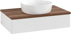V&B Waschtischunterschrank Antao mit Frontstruktur in Weiß, B/T/H: 80 x 50 x 19 cm - Bild 1