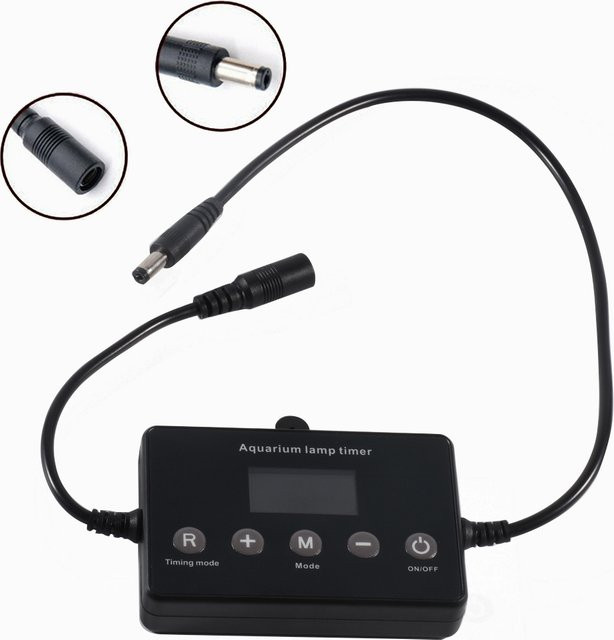 DC12/24V Aquarium LED Timer Controller mit Sonnenaufgang und Sonnenuntergang, Smart Dimmer System in Schwarz - Bild 1