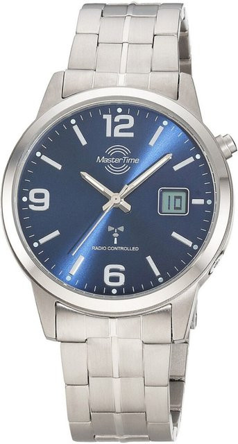 Master Time Herrenuhr, Funk, Quarz, Titan, 40 mm, Blau, 5 ATM - Bild 1