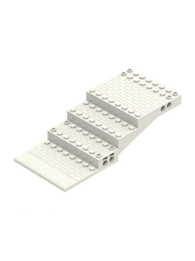SixBricks Palace Gemusterte Treppe Boden Platte Bord Bausteine Set, 1-teiliges Set, Weiß - Bild 1