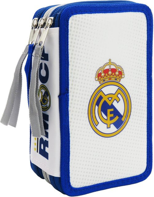 Real Madrid Federmäppchen aus Polyester in Blau mit 3 Fächern und Reißverschluss - Bild 1