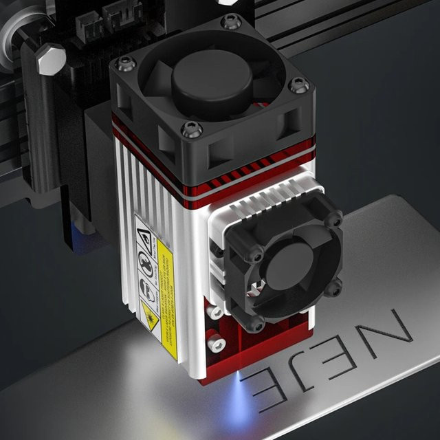 NEJE 12W A40640 Diodenlasermodul mit luftunterstütztem 450-nm-PWM-Laserkopf für die Gravur von Holz, Leder und Edelstahl - Bild 1