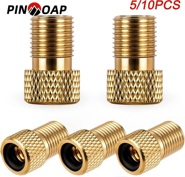 PINMOAP Ventiladapter für Fahrrad und Roller, gold, 5/10 Stück - Bild 1