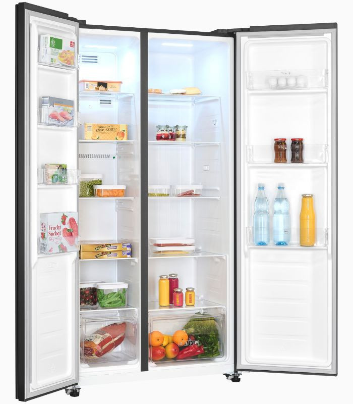 Exquisit Side by Side Kühlschrank SBS546-040D in Anthrazit mit No-Frost und Super Freezing, H x B x T: 177 x 91 x 68 cm - Bild 2