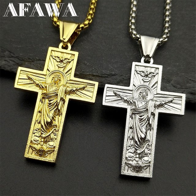 AFAWA Anhänger Halskette, Edelstahl, Gold, Unisex - Bild 1