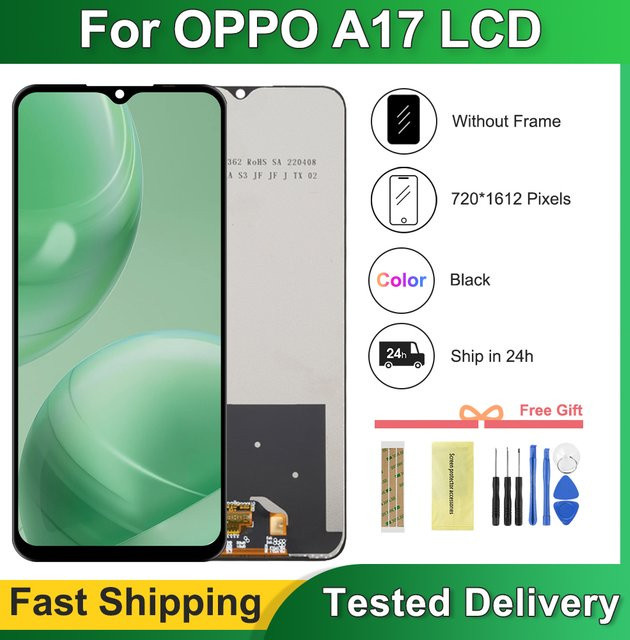 Oppo A17 LCD Display Bildschirm mit Touchscreen Digitizer Montage Ersatzteil in Schwarz für A17K CPH2471 und A17 CPH2477 - Bild 1