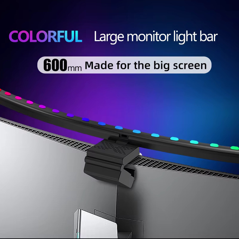 VENUSWING RGB Monitor Lichtleiste mit Musik-Rhythmus-Funktion und Dimmfunktion in Schwarz - Bild 4
