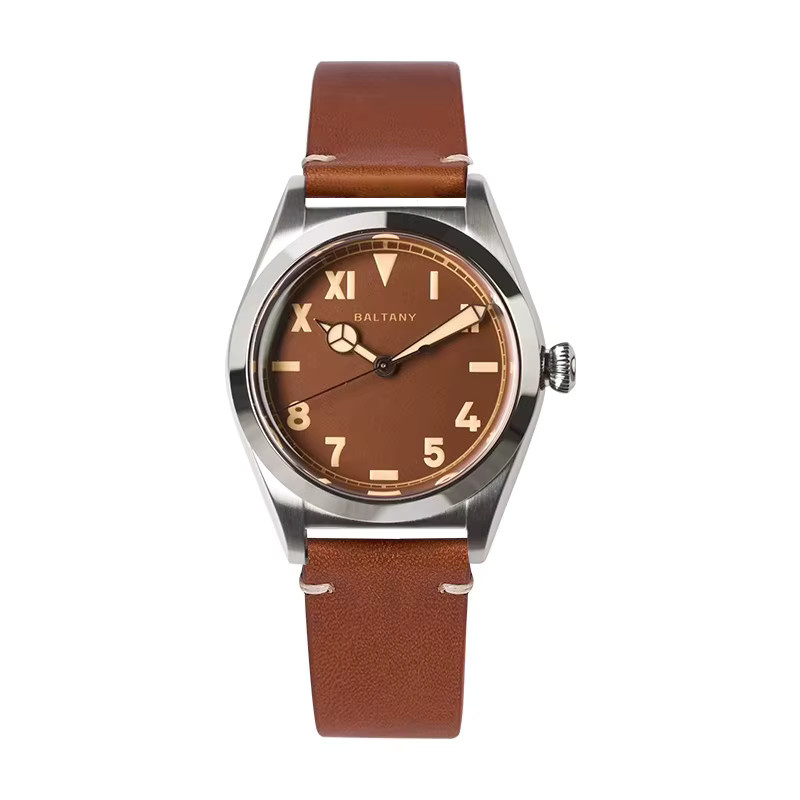 Baltany Automatik-Armbanduhr, Edelstahl, Leder, Saphirglas, Herren - Bild 4
