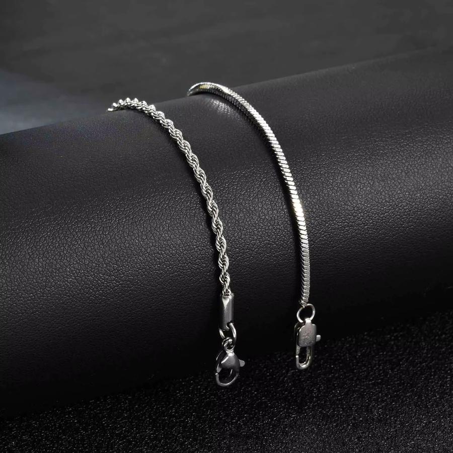 mprainbow Kettenarmband Edelstahl, Silber, Unisex - Bild 2