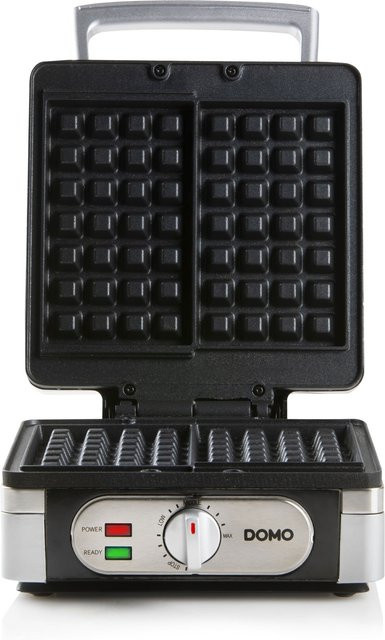Domo Waffelautomat für belgische Waffeln DO 9047W in Silber mit 1400 Watt, LED-Anzeige und Antihaftbeschichtung - Bild 2