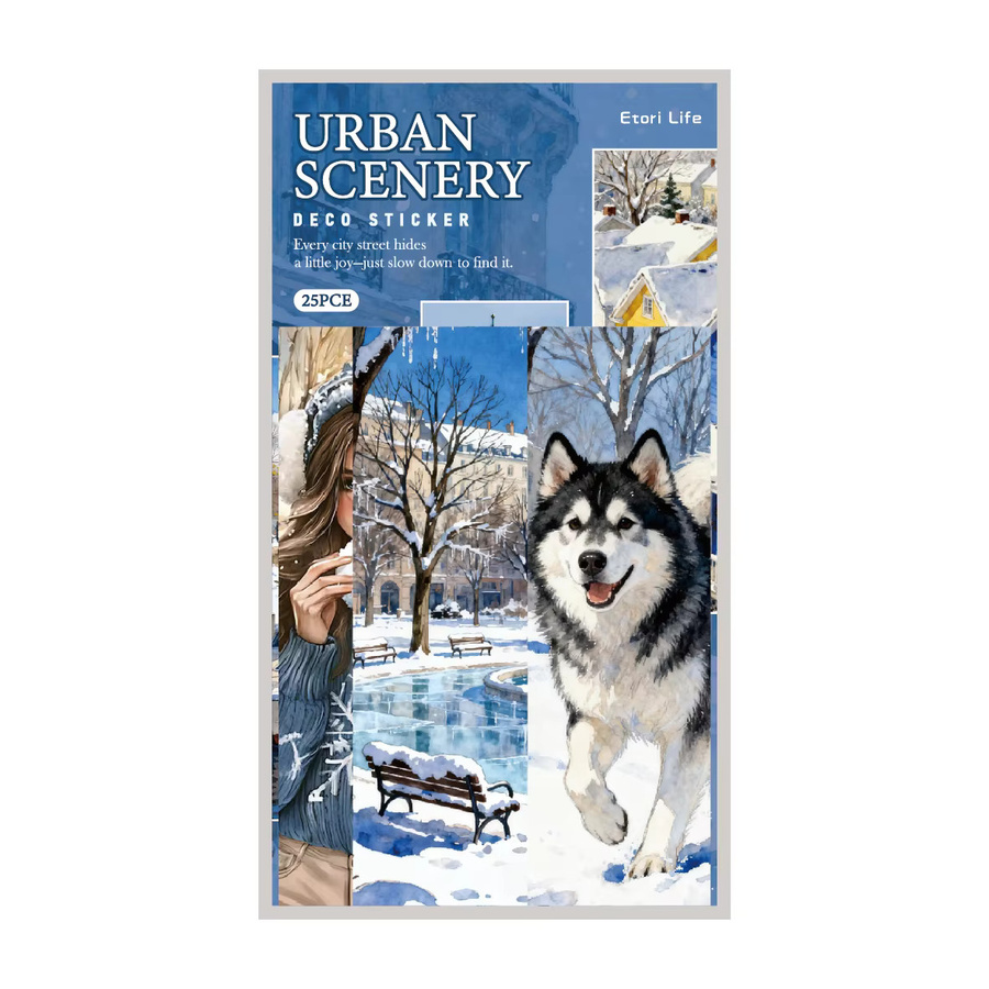 Etori Life Snowy City Sticker Set, 25 Stück, Mehrfarbig, Papieraufkleber für Scrapbooking und Dekoration - Bild 5