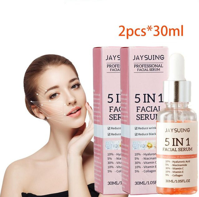 5 In 1 Gesicht Serum mit Vitamin C und Hyaluronsäure, 30 ml, Unisex - Bild 1