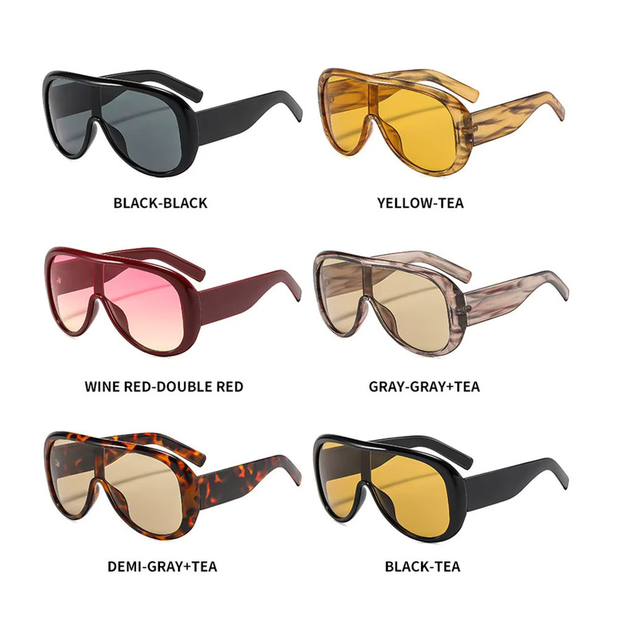Salutami Sonnenbrille, quadratisch, Vollrand, Braun, Damen, Kunststoff - Bild 4