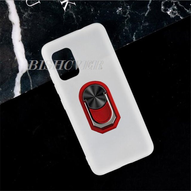 Magnetische Silikon-Handyhülle mit Ringhalter für ASUS Zenfone 10Z, Weiß oder Rot - Bild 1