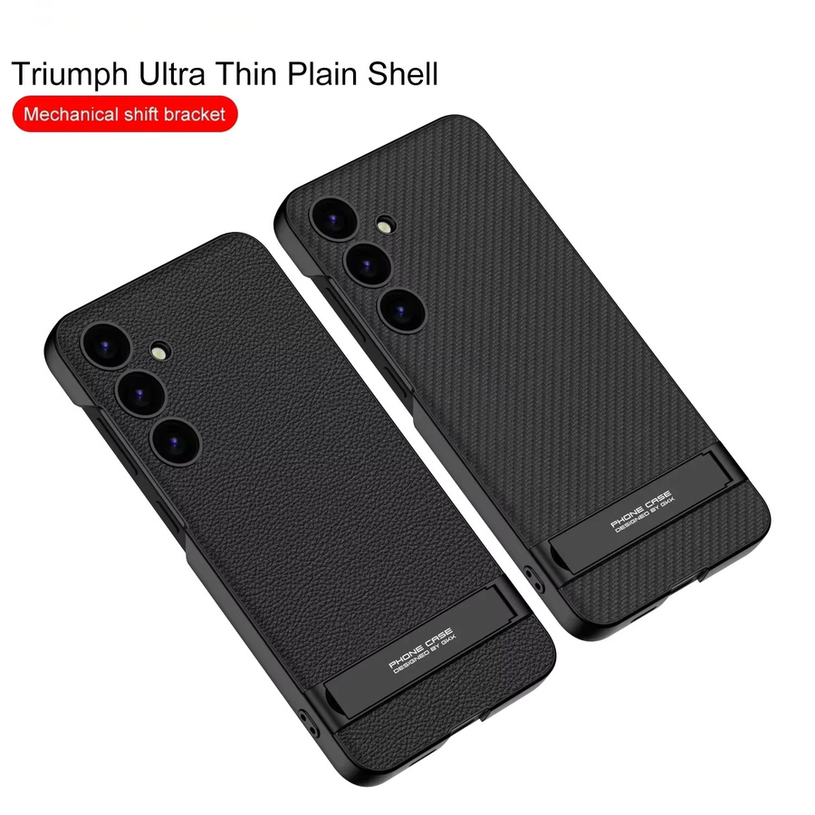 Samsung Leder-Handyhülle mit Kunststoff-Hartschale und Ständer für Galaxy S25, S24 Plus und S23 Ultra in Schwarz - Bild 3