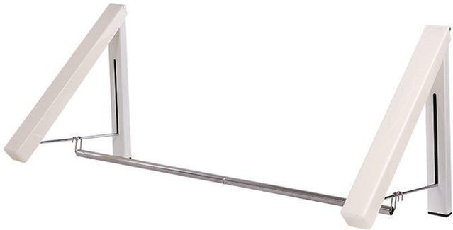 Wandmontierter Wäscheständer von CosyHome in Weiß, einziehbar und faltbar aus Metall - Bild 1