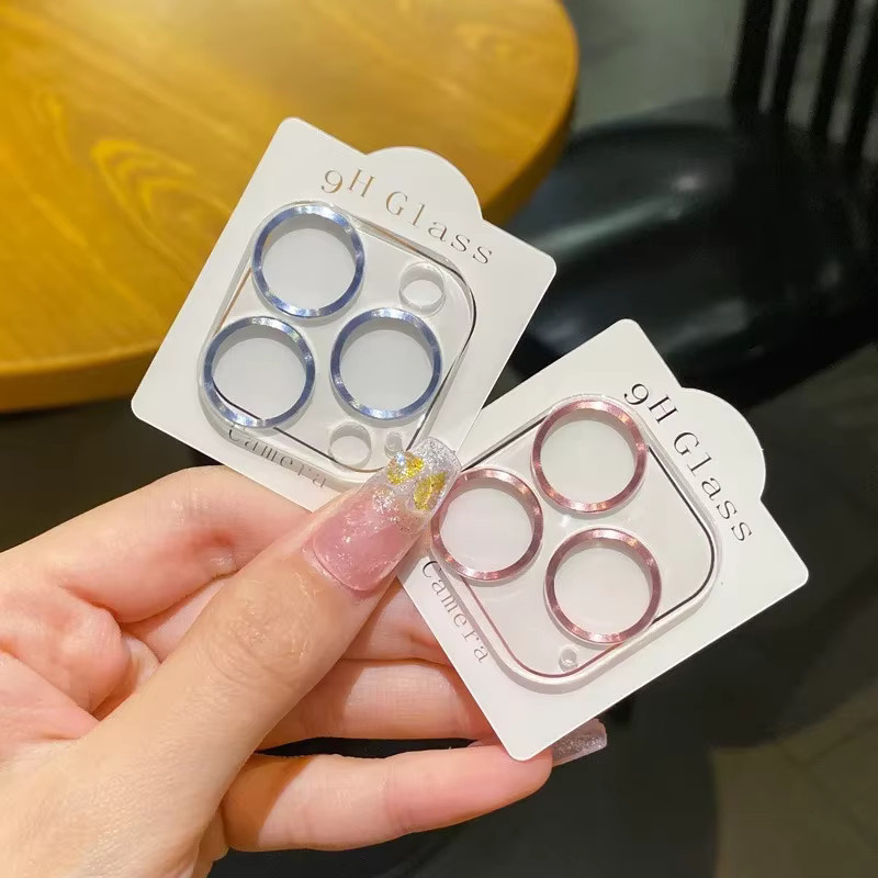 ZHUOHUAN Kameralinsenschutz mit CD-Muster für iPhone 18 17 16 15 14 Pro Max Plus, transparentes Klarglas, kratzfest - Bild 3