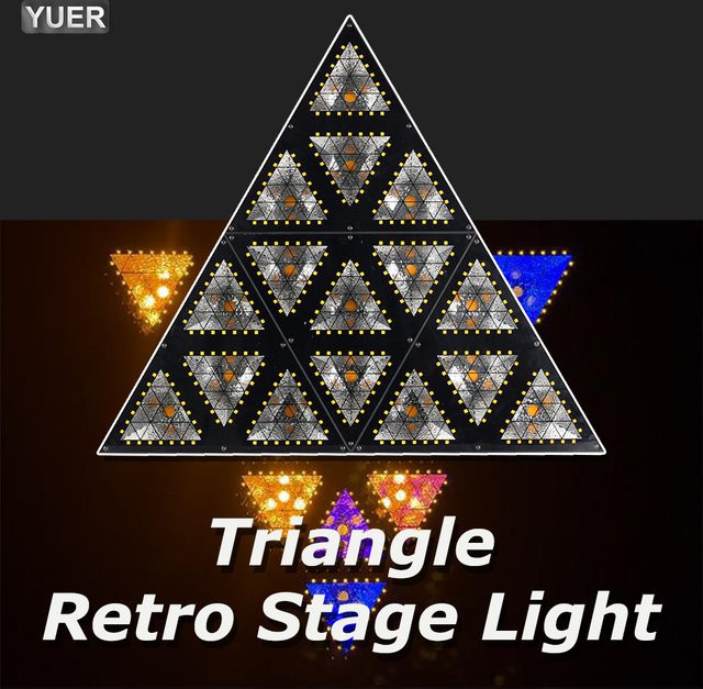 Yuer RGB Dreieck Retro LED Bühnenlicht mit Hilfsbeleuchtung und DMX512 Matrix Strobe für DJ, Bar und Disco Party - Bild 1