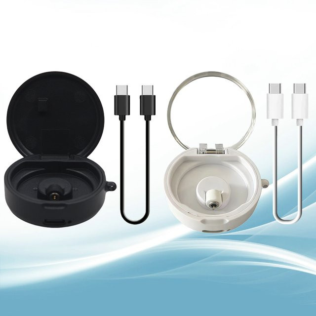 Netcosy XB-1 Magnetisches Tragbares Smart-Ring-Ladecase in Schwarz/Weiß mit USB-C-Kabel - Bild 1