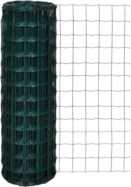 vidaXL Euro Zaun Schweißgitter aus Stahl mit PVC-Beschichtung in Grün, B: 10 m, H: 1,2 m - Bild 1