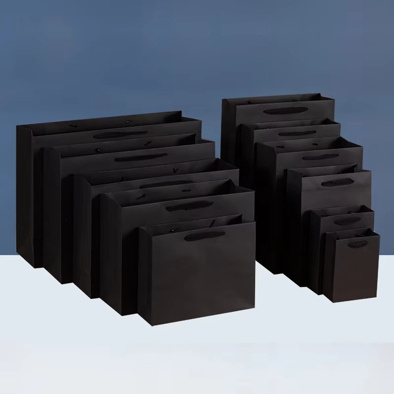 10 Stück schwarze vertikale Geschenktüten aus Papier für Partygeschenke und Hochzeiten - Bild 2