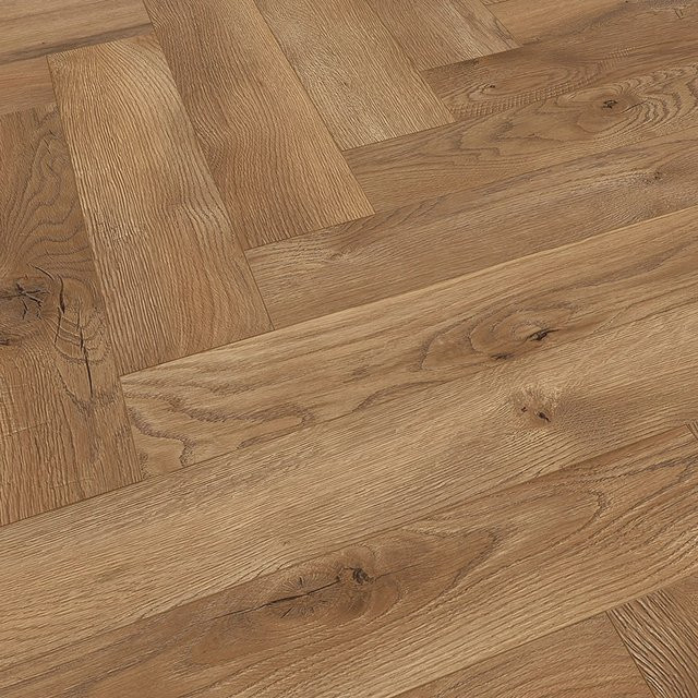 Classen Ville Laminat Las Negras Oak in Holzoptik 8 mm schwarz braun rustikal im Fischgrätmuster - Bild 1