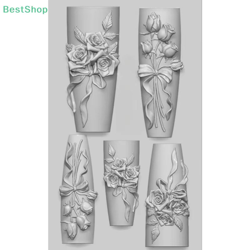 HNKMP Nail Art Form 3D Ribbon Rose, Silikon, Transparent - Bild 3