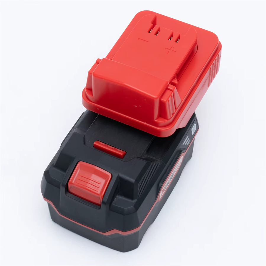 Parkside Akku-Adapter für Lidl X20V Li-Ion Akkus zur Konvertierung auf Milwaukee 18V Elektrowerkzeuge, Farbe: Rot - Bild 2
