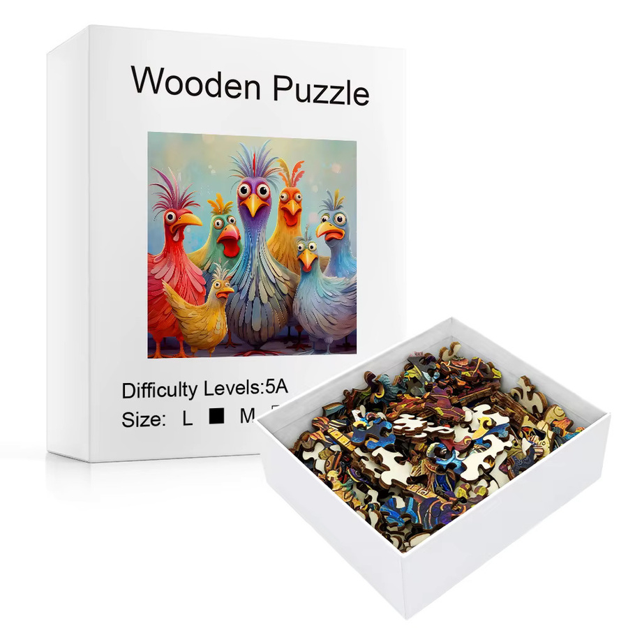 Supretty Hähnchenfamilien Holzpuzzle, Tiere, Bunt / Mehrfarbig - Bild 2