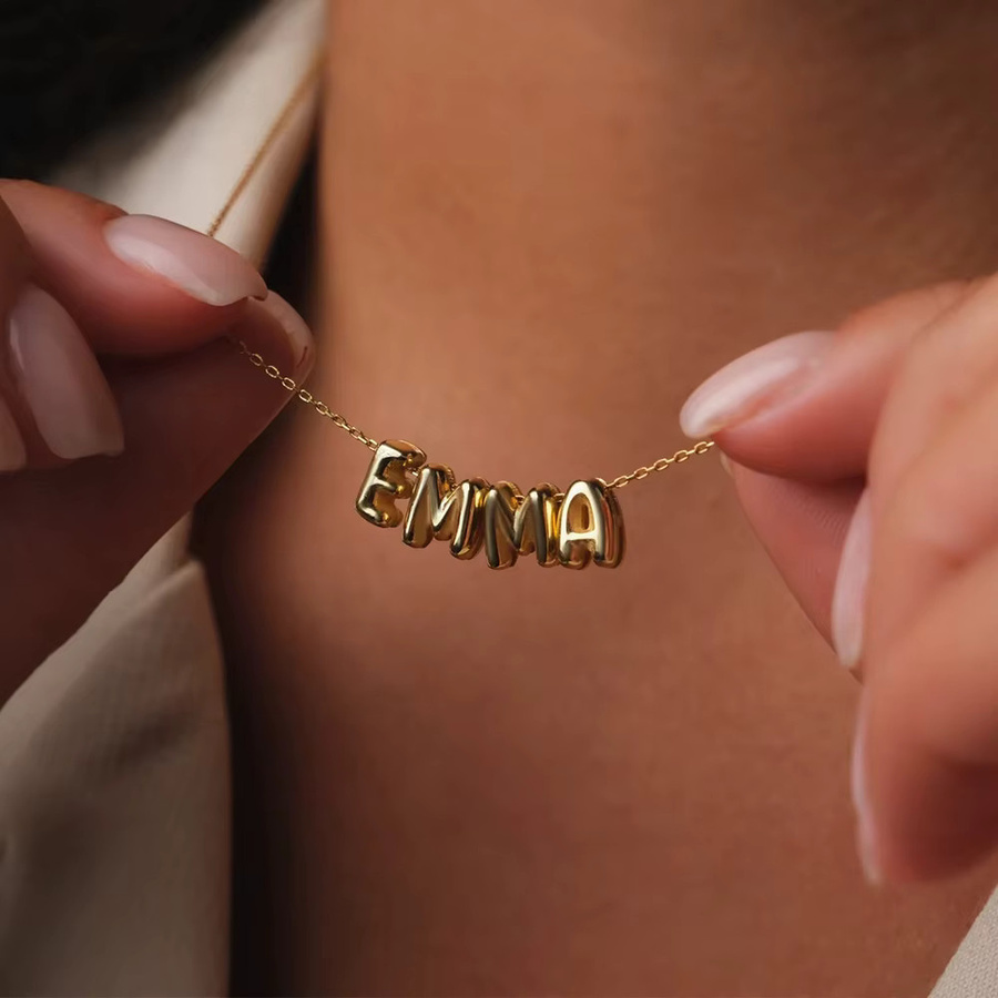 EMANCO Buchstaben-Anhänger Edelstahl, Gold, Unisex - Bild 3