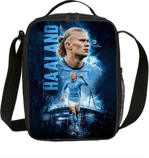Fancy Style Studio Haaland Thermotasche Fußballstar Isolierte Lunchbox Blau, Auslaufsicher - Bild 1