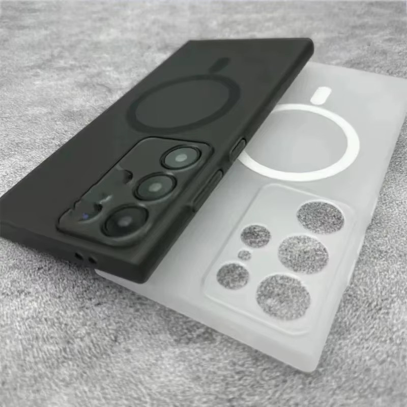 Matte transparente magnetische Handyhülle mit Linsenschutz für Samsung Galaxy S24 Ultra, S23 Ultra, S23 Plus und S22 als ultradünnes Hard Cover - Bild 3