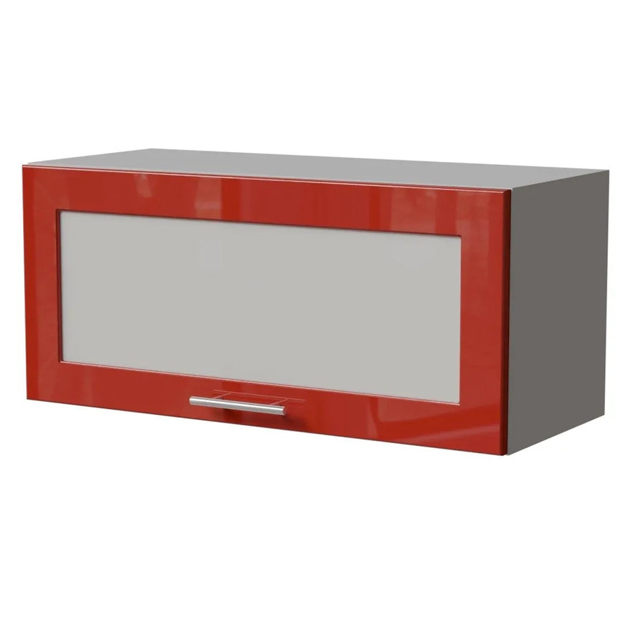 Feldmann-Wohnen Klapphängeschrank Brerra W4BS/80 WKF in Grau und Karminrot Hochglanz, B/T/H: 80 x 32,5 x 36 cm - Bild 2