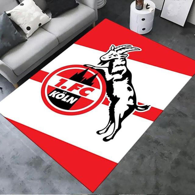 On My Love Home FC Köln Teppich in Rot, Rutschfeste Fußmatte für Wohnzimmer und Schlafzimmer, B/T: 100 x 120 cm - Bild 1