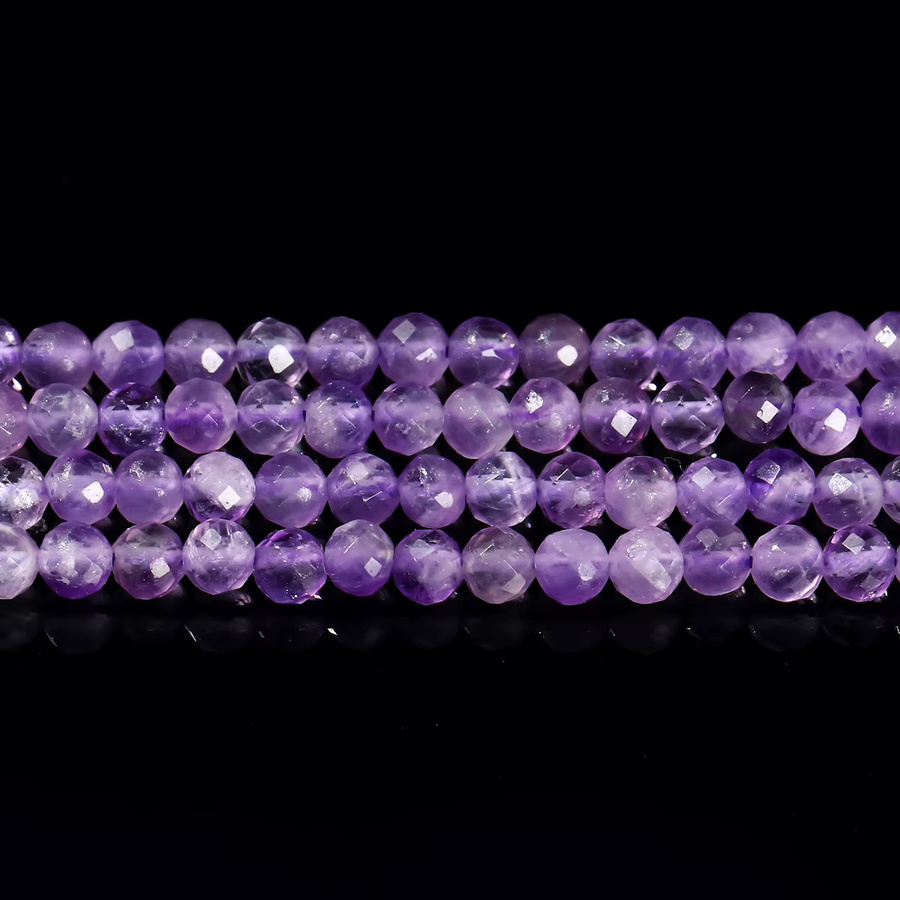 Amethyst Perlen, facettiert, 2-4 mm, Unisex - Bild 3