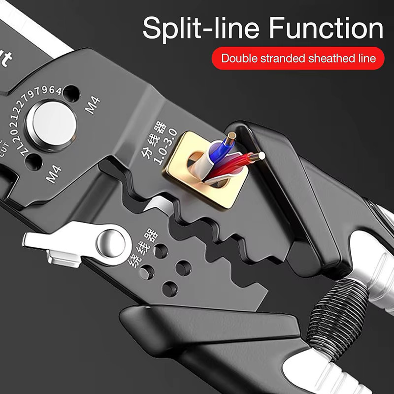 Multifunktionale Abisolierzange LUCHSHIY Elektro-Abisolierzange als Multi Tool für Drahtreparaturen in Schwarz - Bild 5