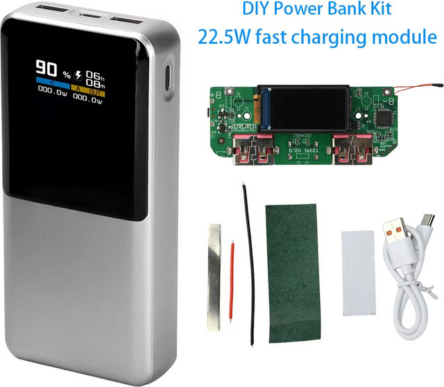 Gaqqee 22,5W Schnelllademodul für 3,7V Ternäre Lithium-Batterien in Silber mit PD, QC, SCP und VOOC Unterstützung - Bild 1