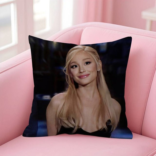 Ariana Pop G-Grande Fan Kissenbezug aus Polyester mit beidseitigem 2D-Druck im Vintage Schwarz-Weiß Design, B/B/H: 45 x 45 x 0 cm - Bild 1