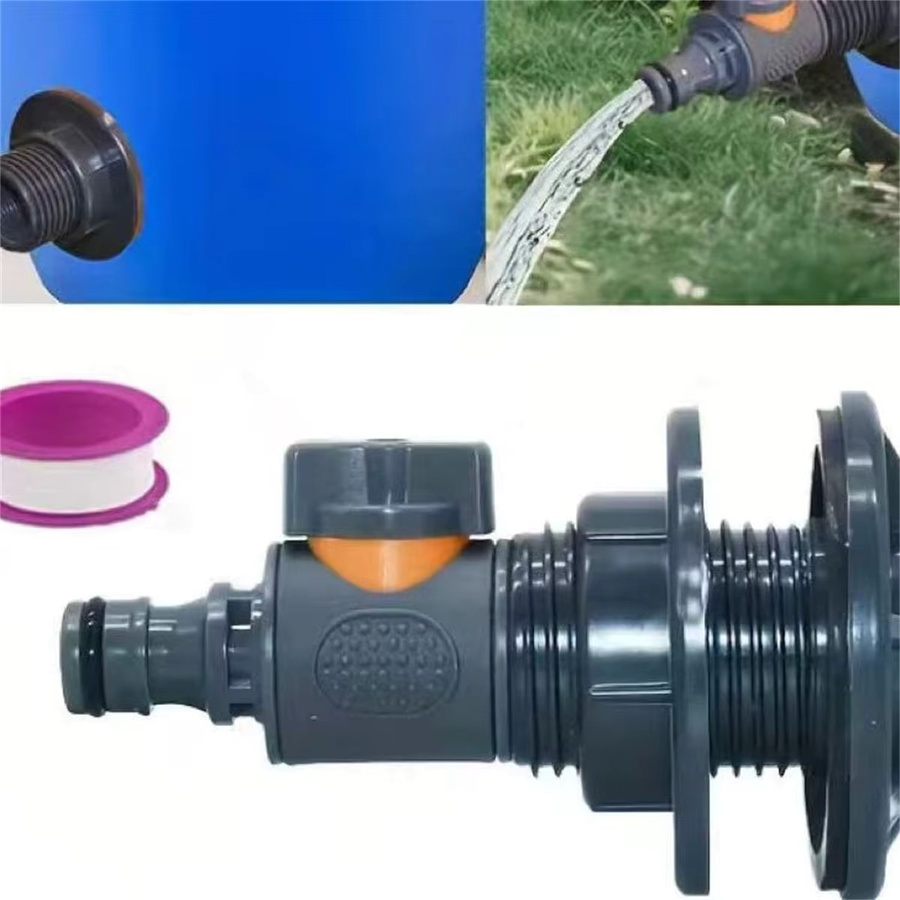 FLOWERS SPRAL Wasserhahn-Kit für Regentonnen mit 3/4 Zoll Anschluss und PVC-Dichtung in Schwarz - Bild 3