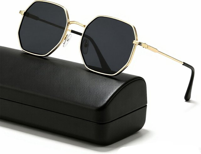 BOLGARENI Sonnenbrille, hexagonal, Vollrand, Metall, gold, Unisex - Bild 1