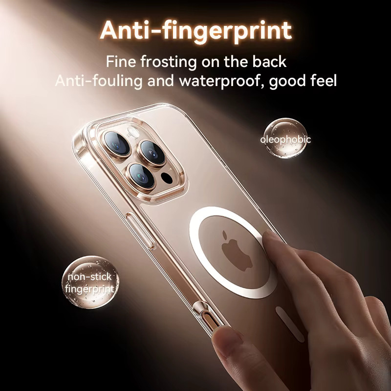 Joyroom Magnetische Matte Hülle für iPhone 17 Pro Max und iPhone 16 Pro, Stoßfeste Transparente Abdeckung mit Unterstützung für kabelloses Laden - Bild 3