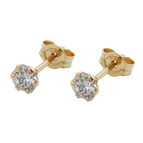 Colfem Ohrstecker, 375 Gold, Zirkonia, 3mm, Unisex - Bild 1